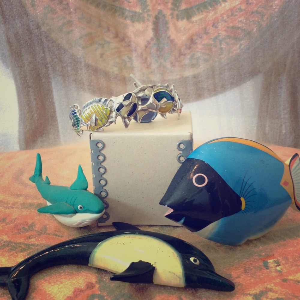 Karma Sterling Silver Enamel Inlay Cuff Bracelet